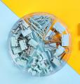 【HOT】 72 Pcs Multifunctional Combination Push Pins Paper Clips Thumbtack Stationery Metal Clear Binder Clips Set School Office Supply. 