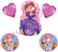 Beautiful Happy Birthday Sofia Theme with Rainbow Happy Birthday Banner & Purple Balloons. 