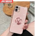 JIUMOO For OPPO Reno 5 4G Reno 5 5G Case Flash Drill Metal Rotate support Side Design Phone Case Square Edge PlatingSilicone soft Casing Full Cover Camera Shockproof Protection Cases. 