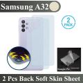 2 Pcs Samsung A32 Back Matte Protector Anti-Slip Soft Skin Sheet Film With Sides Cover Protection Carbon Fiber For Galaxy A32 5G - Transparent. 
