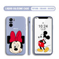 BILI for Xiaomi Poco F3 / Redmi K40 / K40 Pro Back Cover Big Head Minnie Multicolor Liquid Silicone Phone Case Soft Square Lens Protection Phone Cases. 