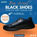 Stylish Black Sneakers for Men - Black Sneakers for Boys - Black Sneakers for School - Men's Black Sneakers - Running Shoes - Sports and Casual Wear - Synthetic Leather with PU Sole - Trendy and Stylish Black Shoes - Fit Footwear. 