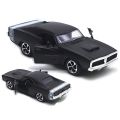 Dodge Charger Fast And Furious Classic Die-Cast Metal Toy Car Pull Back With Alloy Children's Sports Model Car - Metal Body - Light & Music , Front Doors Open -Available In Four Different Colours - Gift For Boys. 