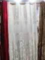 Velvet Vibes: Luxury Imported Plachi Curtain with Modern Stainless Steel Rings. 