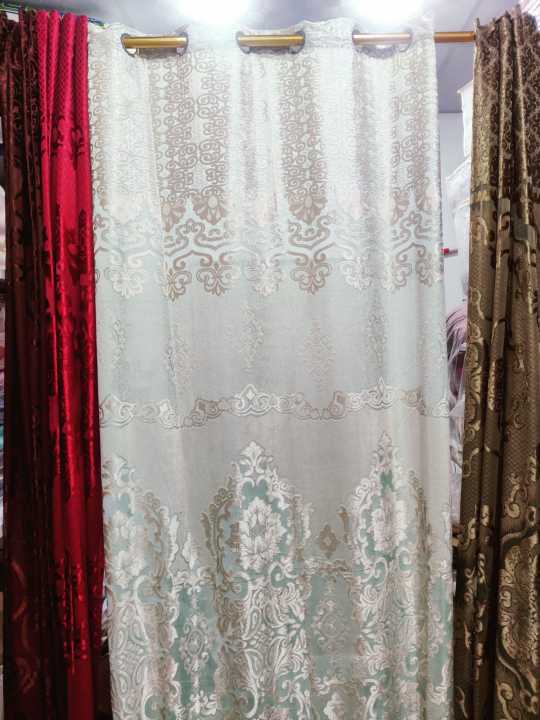 Velvet Vibes: Luxury Imported Plachi Curtain with Modern Stainless Steel Rings