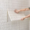 Happy life Self adhesive wallboard bathroom 3D foam decorative wallpaper waterproof and moisture-proof design home decoration wall sticker. 