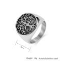 Wholesale Personalized Punk Style Silver Jewelry Big Vintage Tree Of Life Ring For Men. 