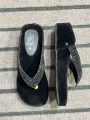 Black Bed Sole Shoes for Women - Black Velvet Chappal for Ladies. 