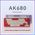 AJAZZ Ak680 Wired Mechanical Keyboard Abs Keycap 68 Key Hot Swappable Gaming Mechanical Keyboard Mixed Color Lighting. 