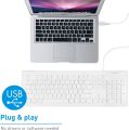 (Pack of 2) Macally 104 Key USB Wired Keyboard & Mouse Combo | Apple Shortcut Keys for Mac, iMac, MacBook & Windows PC | Ideal for Office, Home & Professional Use – White. 