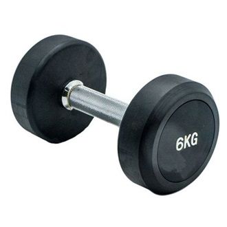 6kg Rubber Dumbbell (single piece)
