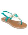 Maya Traders Sea Green Imported Italian Design Fancy Women's Stylish Flat Sandals - Comfortable Party & Casual Wear - F11. 