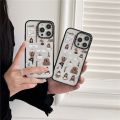 [All you need is coffee]CASETIFY Acrylic Phone Case compatible For iPhone 15 Pro MAX 11 12 13 14 Pro MAX Coffee girl TPU border transparent shockproof phone protect cover. 