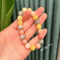 Fashion Pink Crystal Quartz Natural Stone Bracelet Elastic Reiki Healing Energy Strand Bangles Jewelry Beads Lovers Woman Gift. 