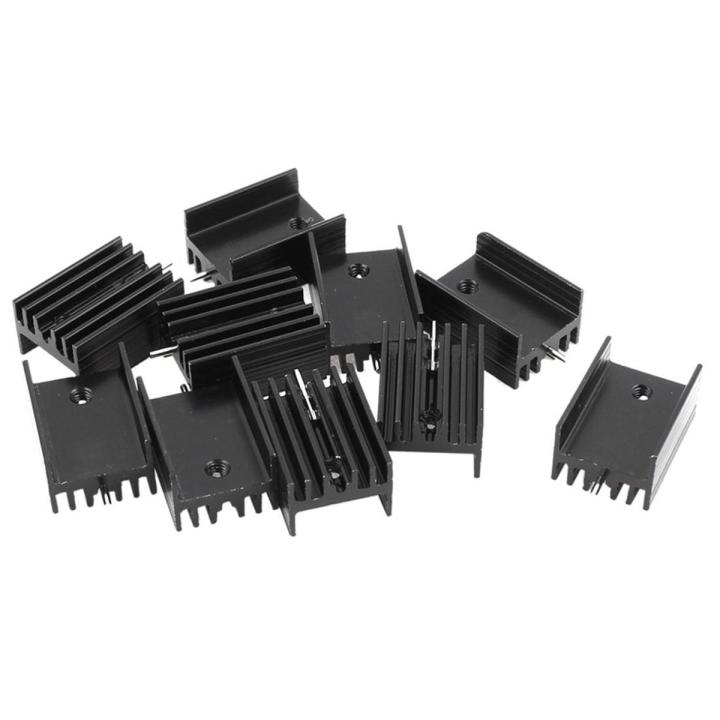 10 Pcs 21x1mm Black Aluminum Heat Sink for TO-220 Mosfet Transistors
