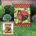 12X18'' Mini Garden Flags Red Ladybug Leaf Flower Yard Banner Display Home Decor. 
