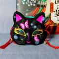 Black Face Trendy New Full Face Anime Fox Half Face Yin Yang Master for Masquerade Parties Cosplay Events Anime Conventions. 