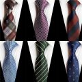 Striped Blue Ties for Men 8cm Silk Tie Red Polka Dot Mens Slim Neckties Pureple Plaid Neck Tie Paisley Man Wedding Necktie A043. 