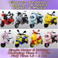 Kids Boy Girl Electric Bike Scooter With Rechargeable Battery Lights And Music. 