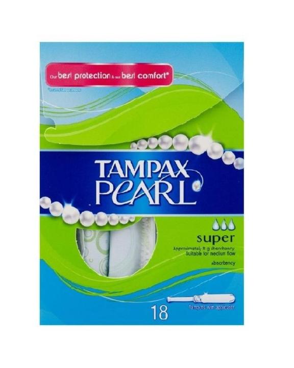 Pearl Super Tampons with Applicator - 18Pcs