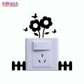 Beautiful Flower Fence Switch Sticker Wall Decoration switchboard stickers flower switch stickers. 