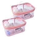 Portable Cosmetic Storage Bag Zip Lock Plastic Bag Cosmetic Makeup Bag Cosmetic Toiletry Organizer Pouch. 