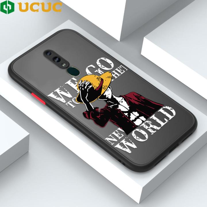 UCUC for OPPO F11 Back Cover Anime Luffy Frosted Transparent Hard Phone Case Thin Shockproof Full Cover Camera Protect Case