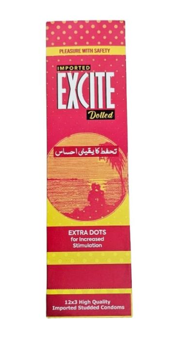 Xtacy Excite Imported Extra Dotted Condoms - 36 Pieces (3 x 12)
