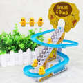 Duck Climbing Stairs Toy Cute Ducks Electric Track Roller Coaster Slide Toy For Kids With Lights And Music. 