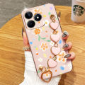 VRQR Love Bracelet Phone Case For OPPO Realme C51 Flower design Soft Cover Realme C53 Narzo N53. 
