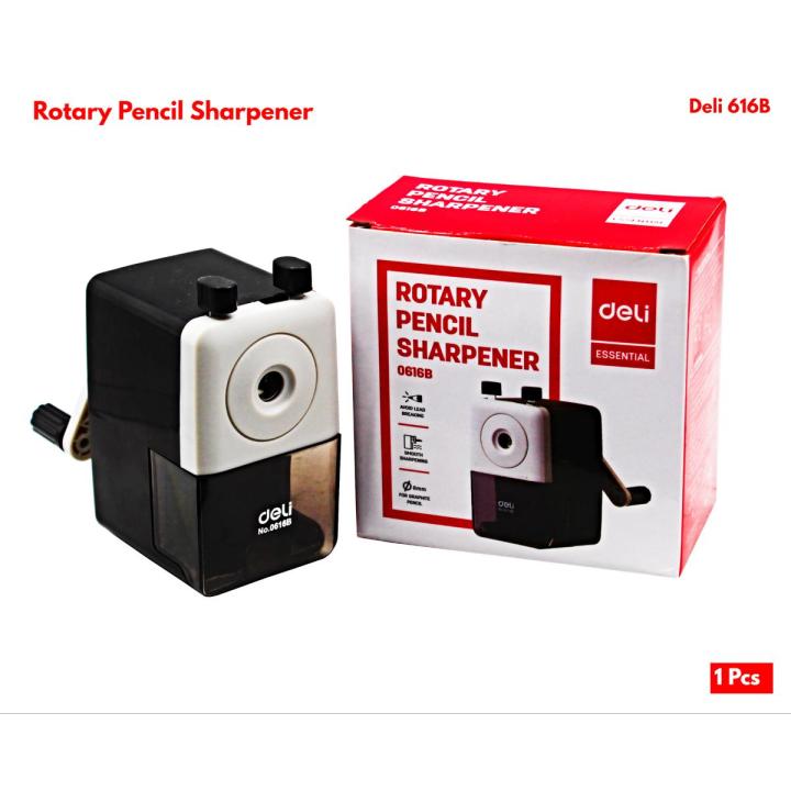 DELI- 0616B Rotary Pencil Sharpener Machine Long Lasting Metal Blade Office , School Supply Stationery