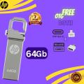 HP Flash Drive 64GB V220V USB High Speed Flash Memory Stick FLASH Drive + Free OTG Adapter Micro / Type c(1 YEAR WARRANTY) - Best HP Metal USB Pen Drives. 