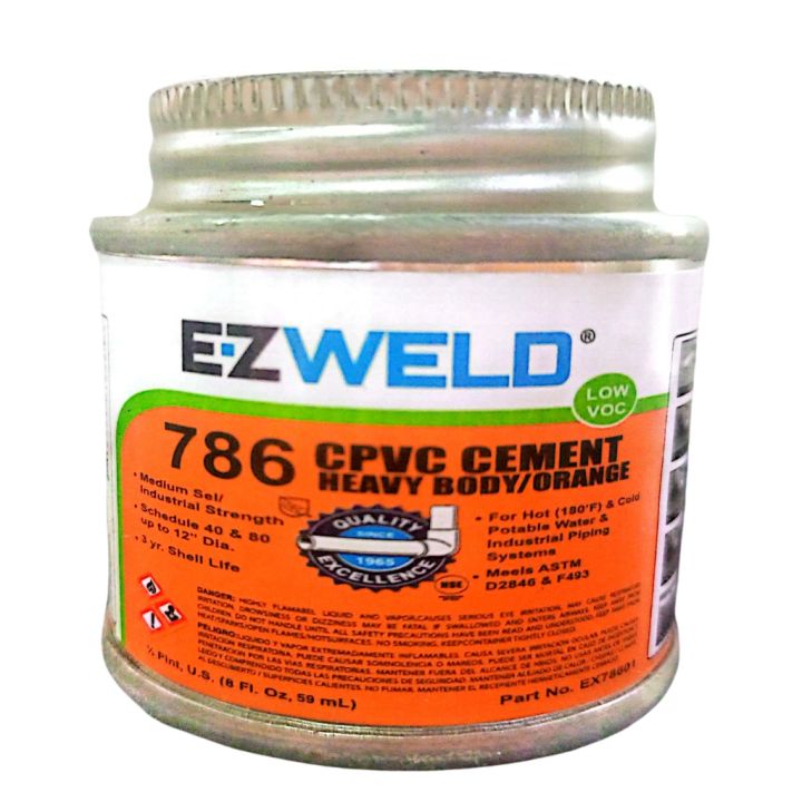 CPVC Cement Solvent EZ WELD 786 | PVC Cement Solvent EZ WELD 786 | 59ML EZ WELD Solution for Strong Bonding | Fast-Drying, High-Performance Adhesive for CPVC & PVC Pipes | Ideal for Plumbing, Home Repairs, & DIY Projects