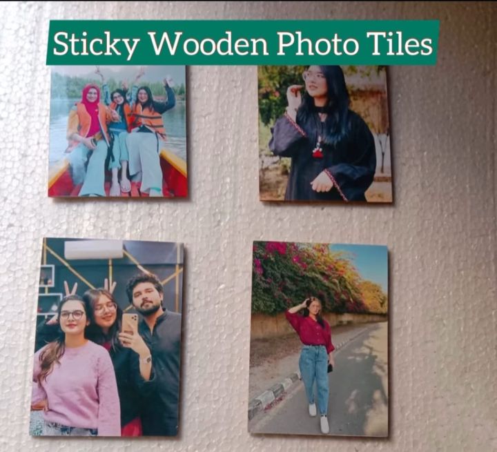 Pack of 4 Customize Photo Tile 5x8 inch size - stickable frame wall art