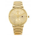 Tommy Hilfiger Jenna Gold Stainless Steel Gold Dial Quartz Watch for Ladies - 1782297. 