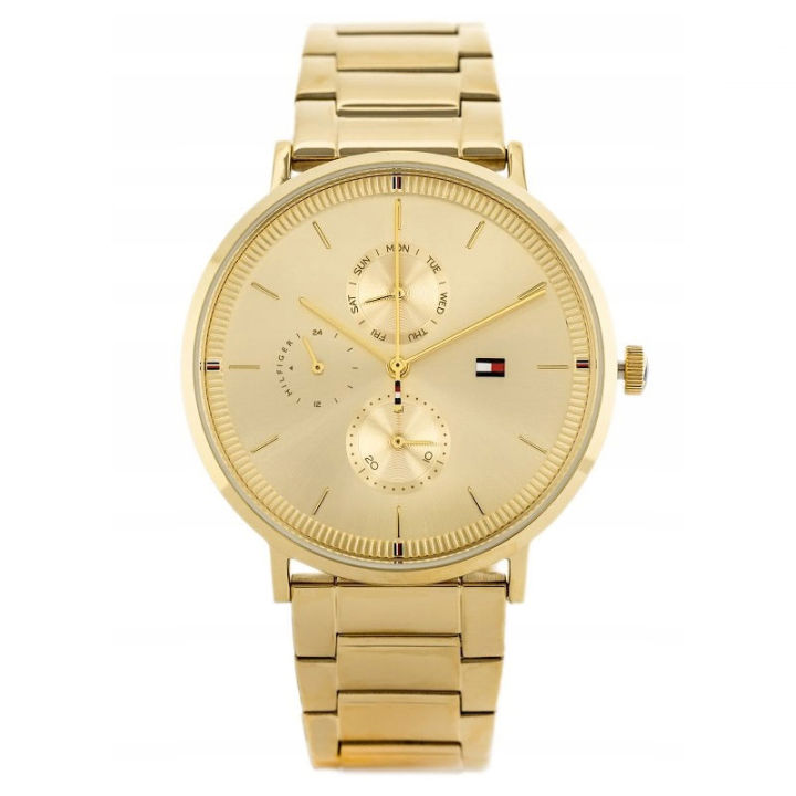 Tommy Hilfiger Jenna Gold Stainless Steel Gold Dial Quartz Watch for Ladies - 1782297