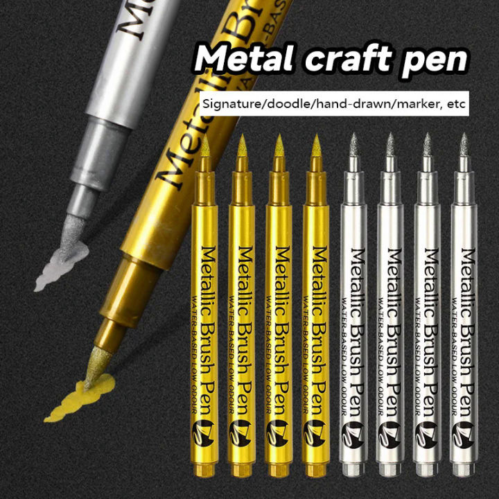 Metallic Pen Gold Silver Epoxy Resin Mold Drawing Pen Acrylic Paint DIY Silicone Mold Highlight Permanent ColorDrawing Marker