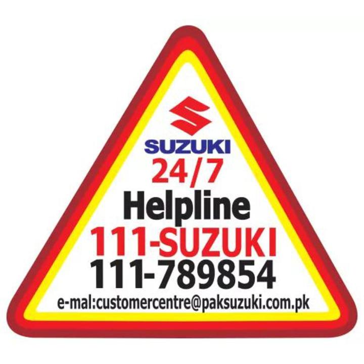 Suzuki help line sticker for all new Suzuki cars stickers