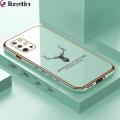 Jizetin (Free Lanyard) for OnePlus 8T Back Cover Antlers Luxury 6D Plating Case Side Pattern Soft Silicone Square Phone Cases. 
