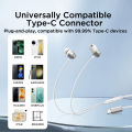 Joyroom Type C Handfree / Joyroom-Ec06 Type-C Series In-Ear Metal Wired Earbuds Silver. 
