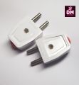 DreamsMart Pack of 2pcs electric plugs AC 110v - 250v 10A 2 pins electric plug shoe brass pin fire retardant ABS plastic for extension boards fridge freezer socket power cables home appliances. 