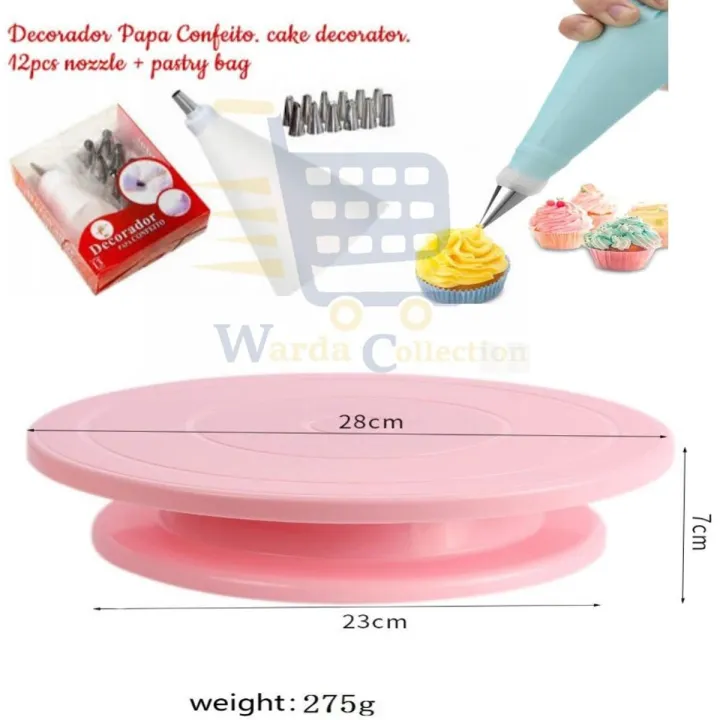 Cake Stand, Rotating Cake Decorating Stand Revolving Pottery Stand Turntable with Ball Bearings Diameter Heavy Duty