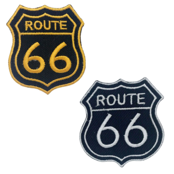 Route 66 Embroidered Iron On Patch Sew On Badge For Bags Caps T Shirts Jeans Applique