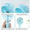 KINZO Cooling Mist Spray Fan With Mobile Holder mini portable Handheld water mist spray cooler USB Rechargeable Cooling Fan with mobile Stand. 