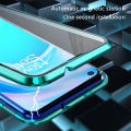 Biruiqu For Oneplus Nord CE 2 Lite 5G Magnetic Absorption Case Metal Frame Shockproof Double Sided Tempered Glass Magnetic Case Cover. 