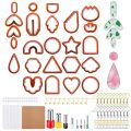 142Pcs Jewelry Mold Tools for DIY Making Earrings Clay Cutters Plastic Hook with Storage Bag Cake Cookie Baking Mould. 