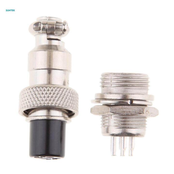 2X GX12 4-Pin Aviation Pug Male and Female Panel Metal Connector Socket