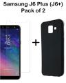Samsung J6 Plus Back Cover With Glass Protector - Pack of 2. 