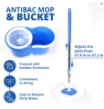 Magic Spin Mop Bucket with Stainless Steel Rod For Home Cleaning - Spin Mop Bucket - Spining Magic Spin Mop Thickened bucket 2 Heads Rotating 360° Easy Floor Mop Bucket System, Detachable Spinning Basket and Easy Wring - spin mop pocha. 