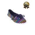 Black Canvas Slip On Rubber Dye Toms For Women - II243. 